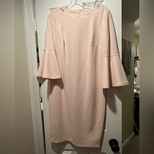 Calvin Klein blush pink bell sleeve dress
